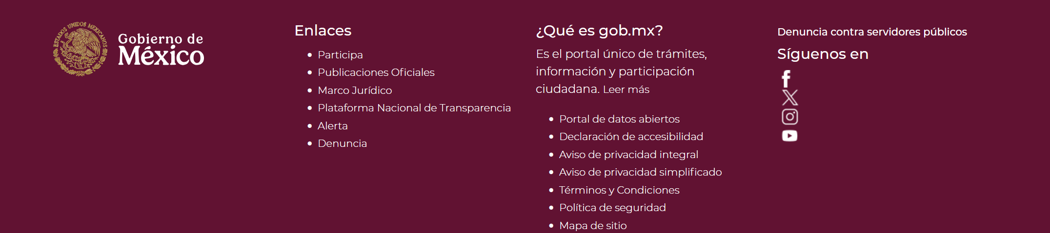 Pie de pagina Gobierno de Mexico